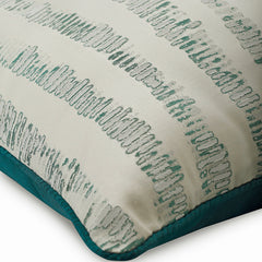 Undecided - Teal Blue Jacquard Silk Decorative Euro Sham