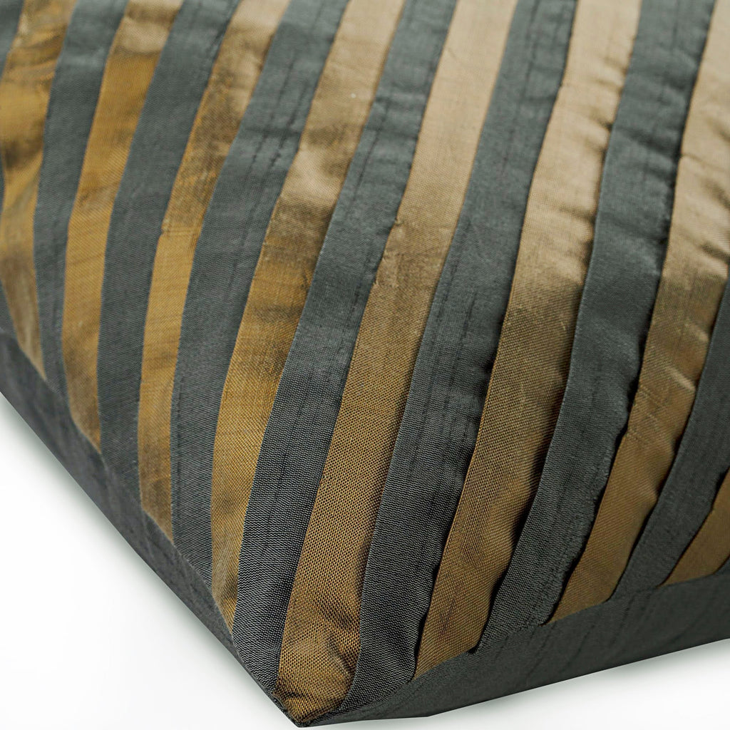 Unfolding Grey Copper - Gray Art Silk Throw Pillow Cover