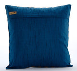 Unfolding Teal Copper - Teal Blue Art Silk Throw Pillow Cover