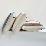 Velvet Band Gold - Gold Velvet & Linen Throw Pillow Cover