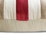 Velvet Band Red - Red Velvet & Linen Decorative Euro Sham
