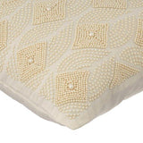 Victoria Pearls - Ivory Cotton Linen Decorative Euro Sham