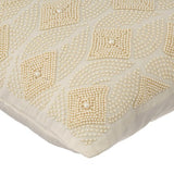 Victoria Pearls - Ivory Cotton Linen Throw Pillow Cover
