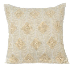 Victoria Pearls - Ivory Cotton Linen Decorative Euro Sham