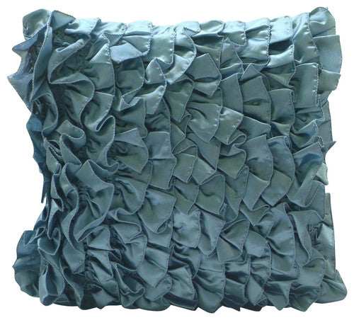 Vintage Clover Green - Clover Green Satin Throw Pillow Cover