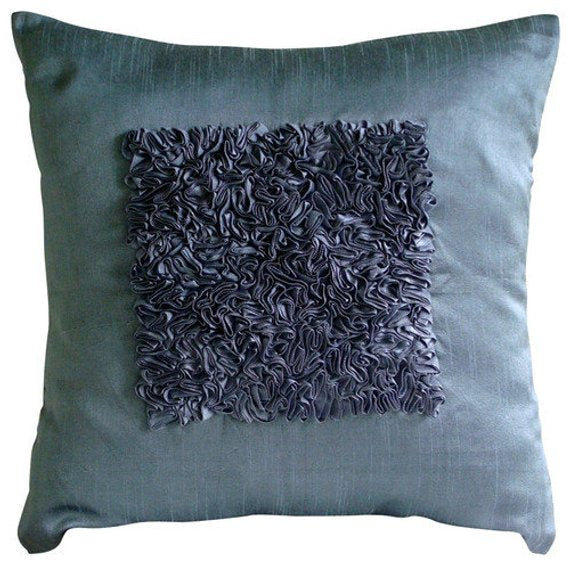 Sky Blue Love - Sky Blue Art Silk Throw Pillow Cover