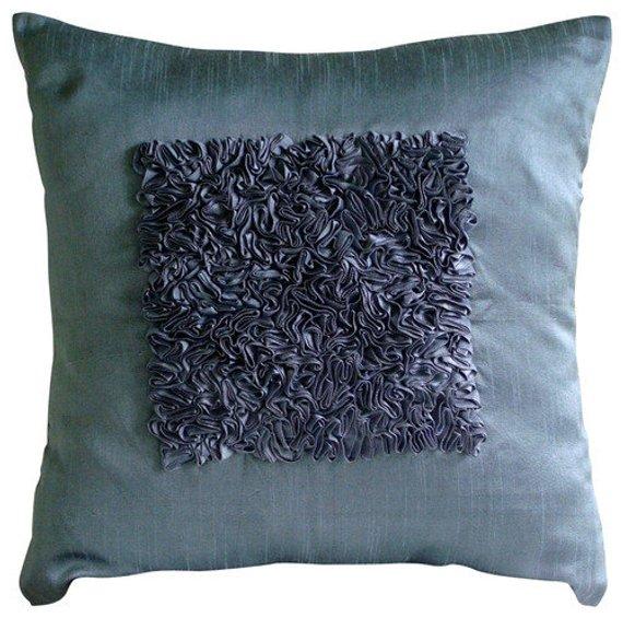 Vintage Blue Love - Blue Art Silk Decorative Euro Sham