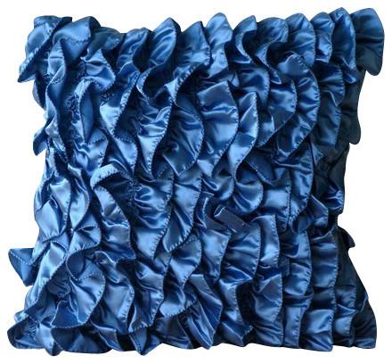 Vintage Blues - Blue Satin Decorative Euro Sham