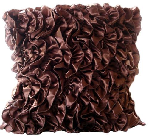 Vintage Browns - Brown Satin Decorative Cushion Covers