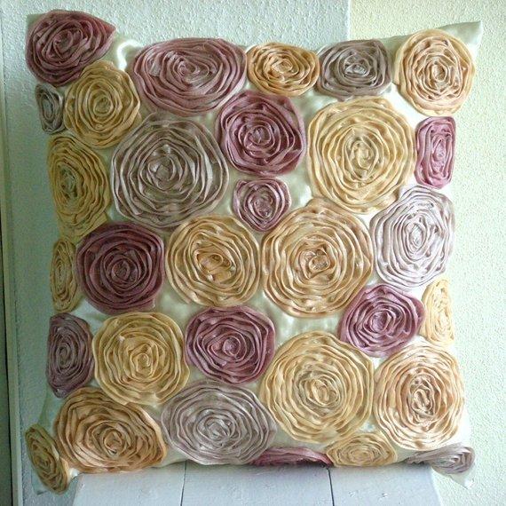 Vintage Dreams - Pink Satin Decorative Euro Sham