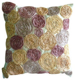 Violet Blooms - Purple Art Silk Throw Pillow Cover