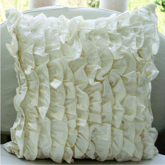 Vintage - Ivory Satin Decorative Euro Sham