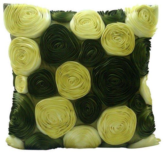 Sun Blooms - Yellow Art Silk Decorative Euro Sham