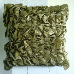 Vintage Olives - Olive Green Satin Decorative Euro Sham