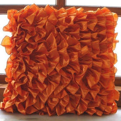 Vintage Orange - Orange Satin Decorative Euro Sham