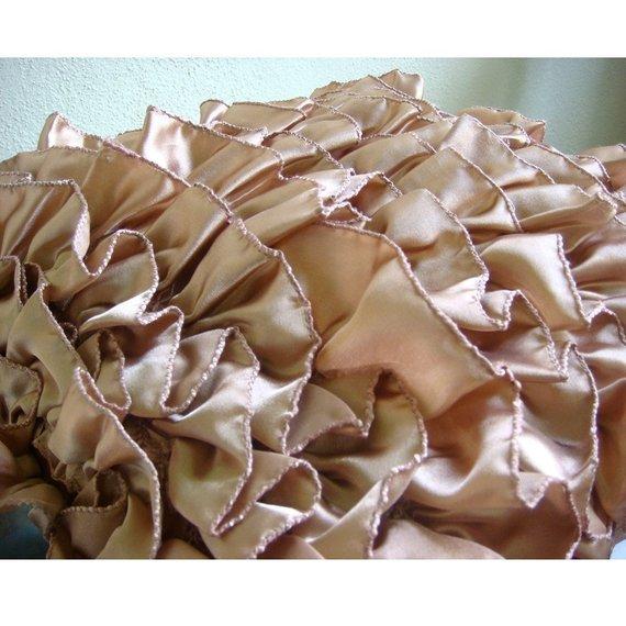 Vintage Peach - Beige Satin Decorative Euro Sham