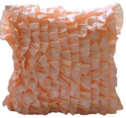 Vintage Peach Sorbet - Peach Satin Decorative Euro Sham