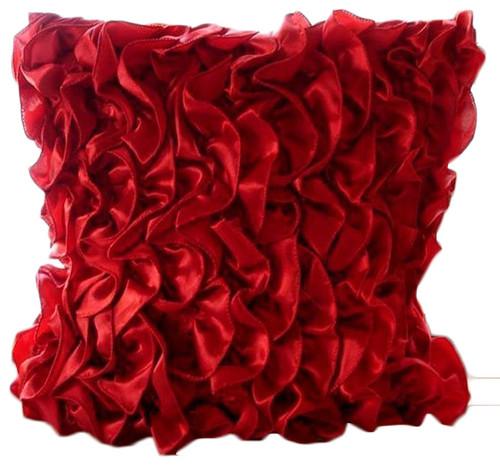 Vintage Reds - Red Satin Decorative Euro Sham