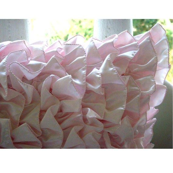 Vintage Soft Pink - Soft Pink Satin Decorative Euro Sham