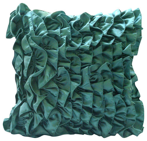 Vintage Clover Green - Clover Green Satin Throw Pillow Cover