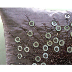 Violet Light - Purple Art Silk Decorative Euro Sham