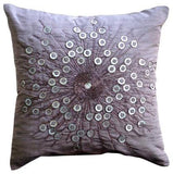 Silver Moons - Ivory Art Silk Decorative Euro Sham
