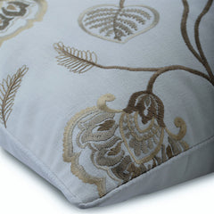 Waking Up To Bloom - Ivory Cotton Linen Throw Cushion Cover