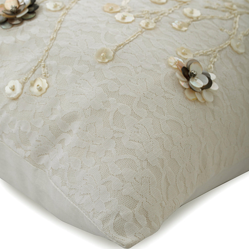 Wedding Bells - Ivory Silk Decorative Euro Sham