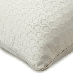 White Beehive - White Jacquard Silk Throw Pillow Cover
