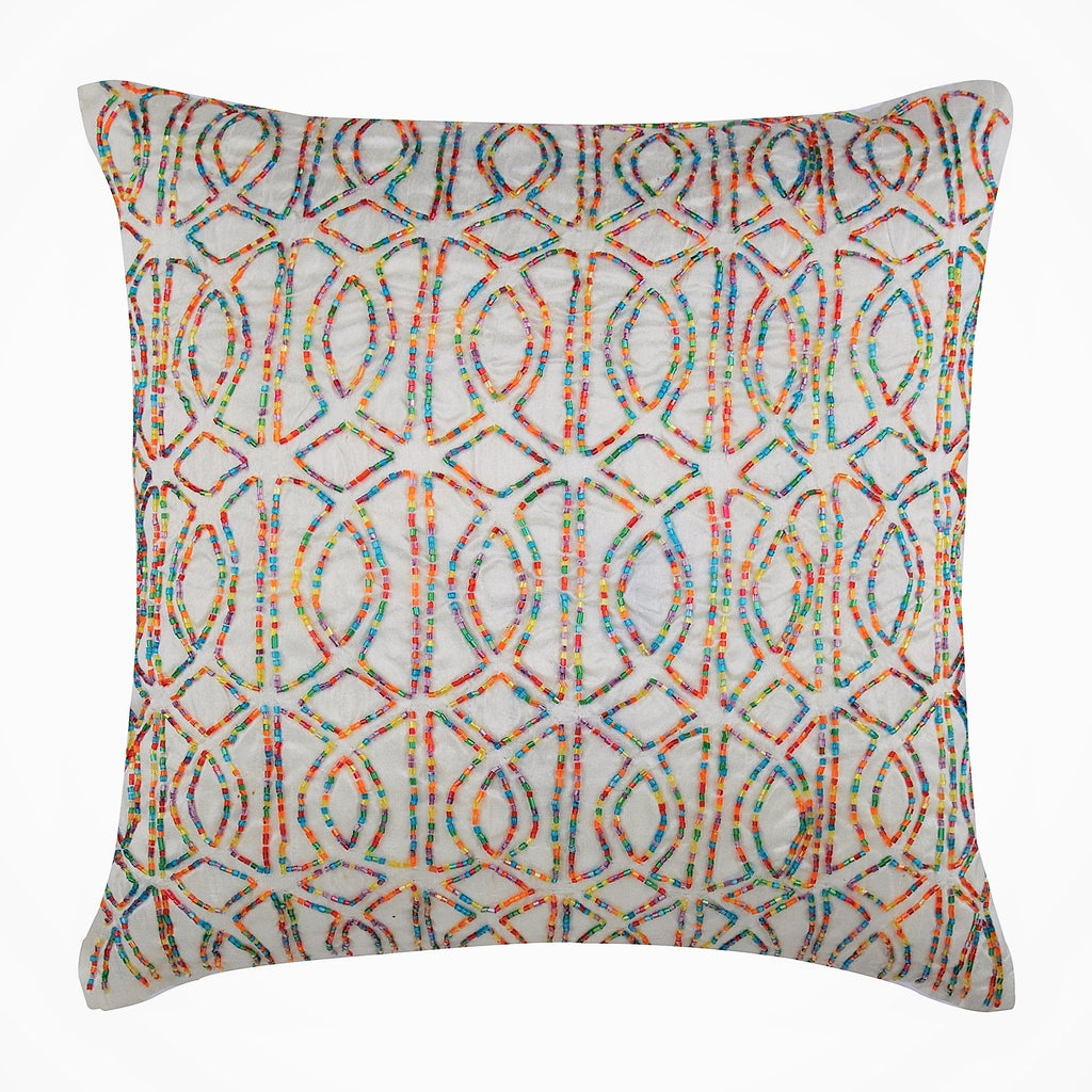 Gold Taj - Ivory Art Silk Decorative Euro Sham