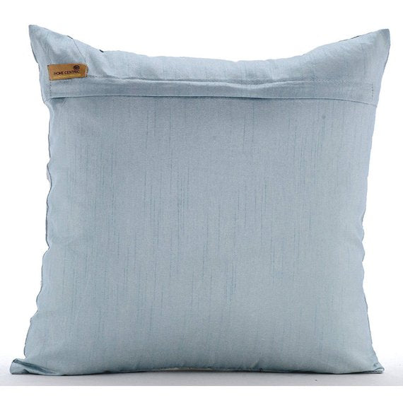 White Waters - Light Blue Art Silk Throw Pillow Cover