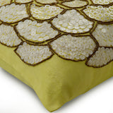 White Wildflower - Yellow Art Silk Throw Pillow Cover