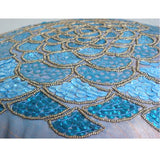 Wild Flower - Two Tone Orange Blue Art Silk Throw Pillow Cover