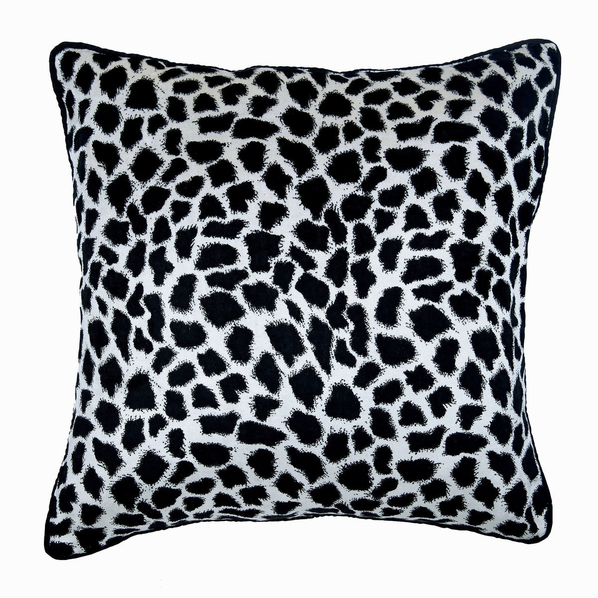 Wild Jungle - Black N White Velvet Decorative Euro Sham