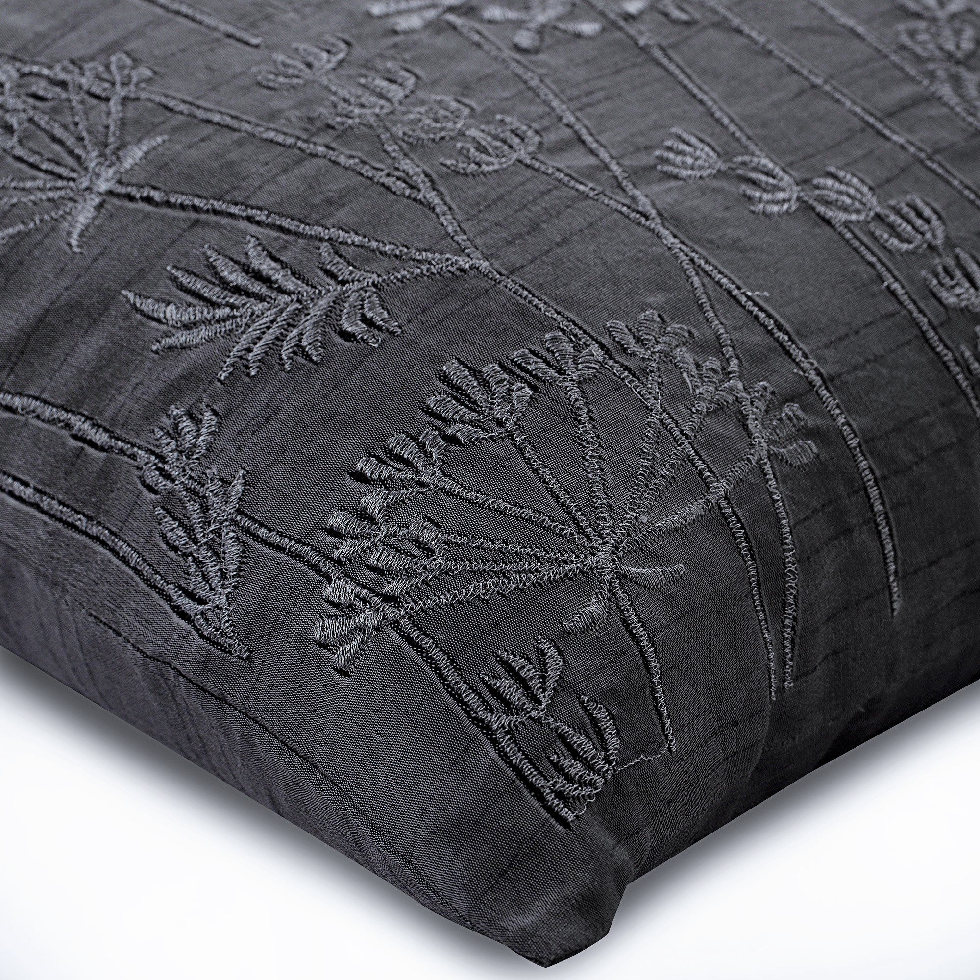 Willow Splendor Grey Throw Pillow Cover