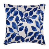 Wintry Blue Leaves Sequins Throw Pillow Cover