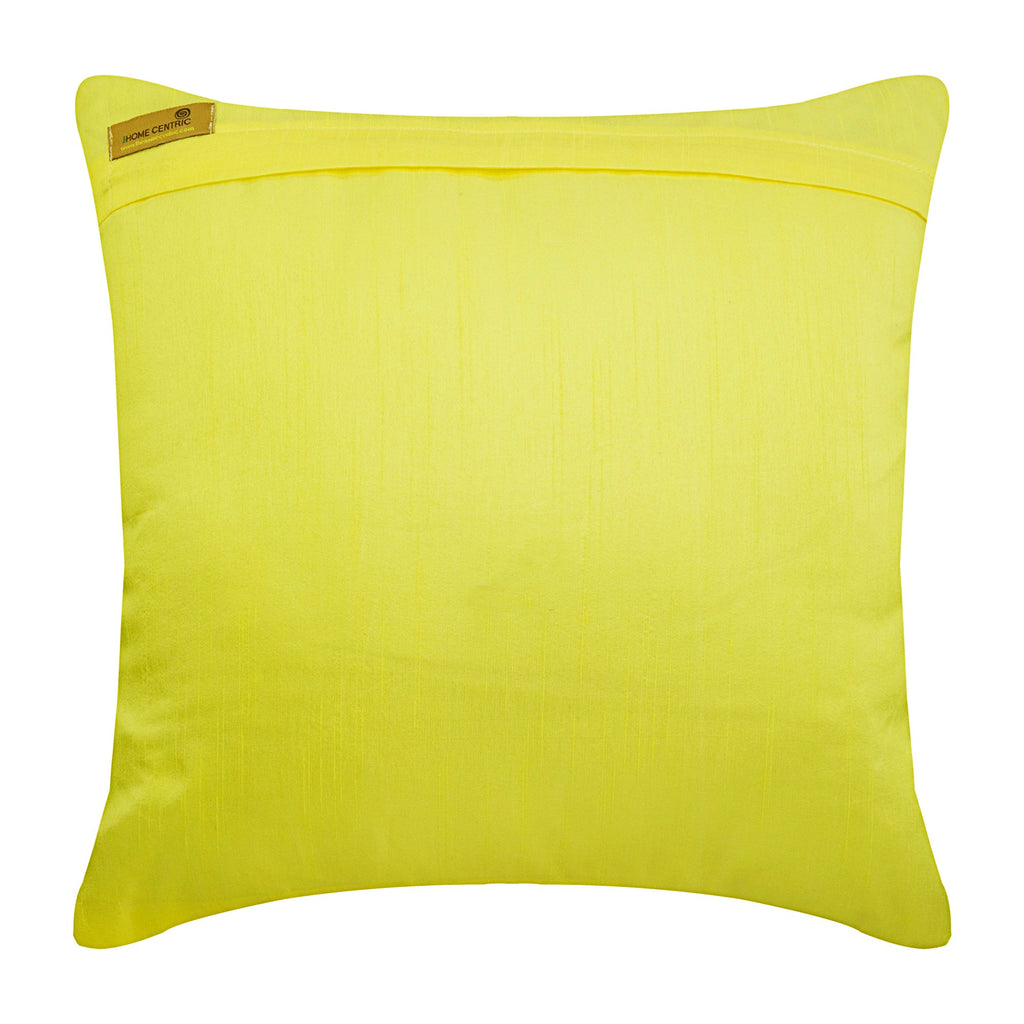 Yellow Brick Road - Yellow Art Silk Throw Pillow Cover